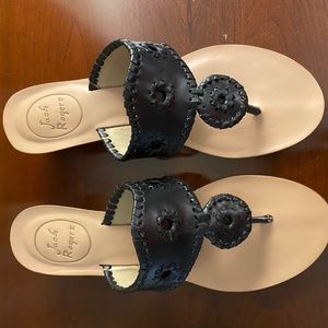 Jack Rogers Black Wedge Sandals